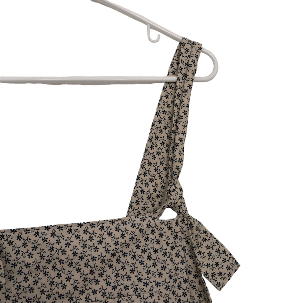 Farmhouse Frocks Overalls Floral Md Relaxed Tapered Bib Handmade Amish Romper - Picture 3 of 7